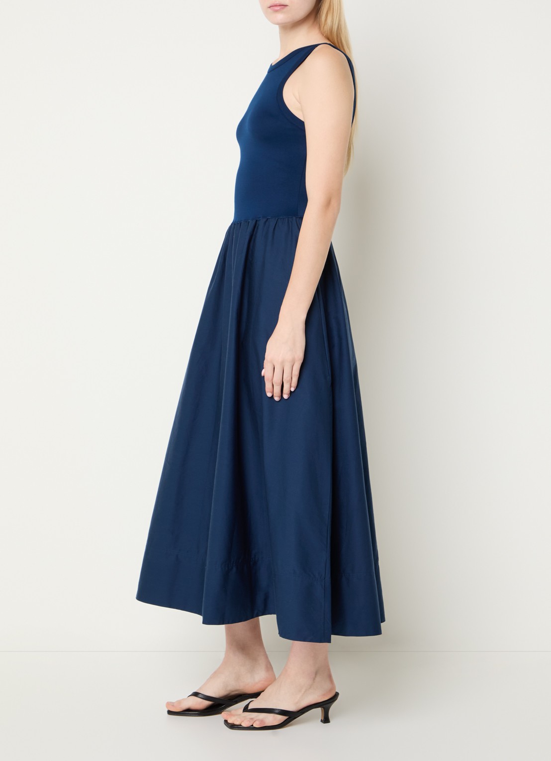 Ralph Lauren Maxi jurk met steekzakken - voorkant 2 royalblauw