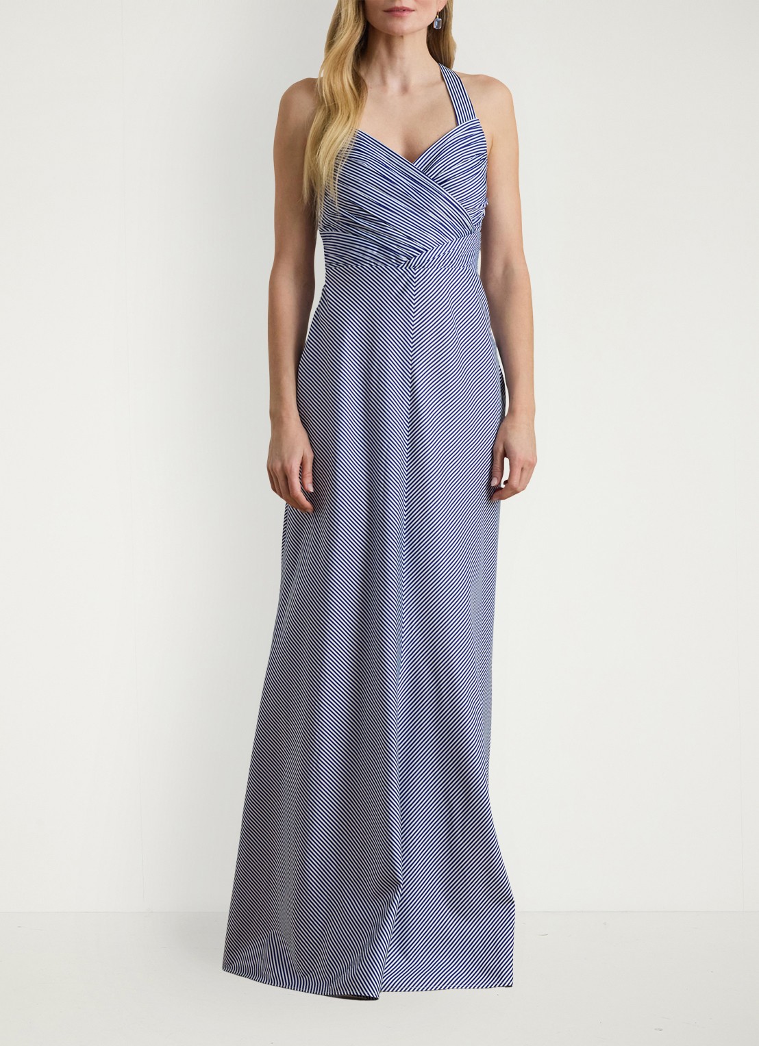 Ralph Lauren Maxi jurk met streepprint - detail 3 blue/white / blauw