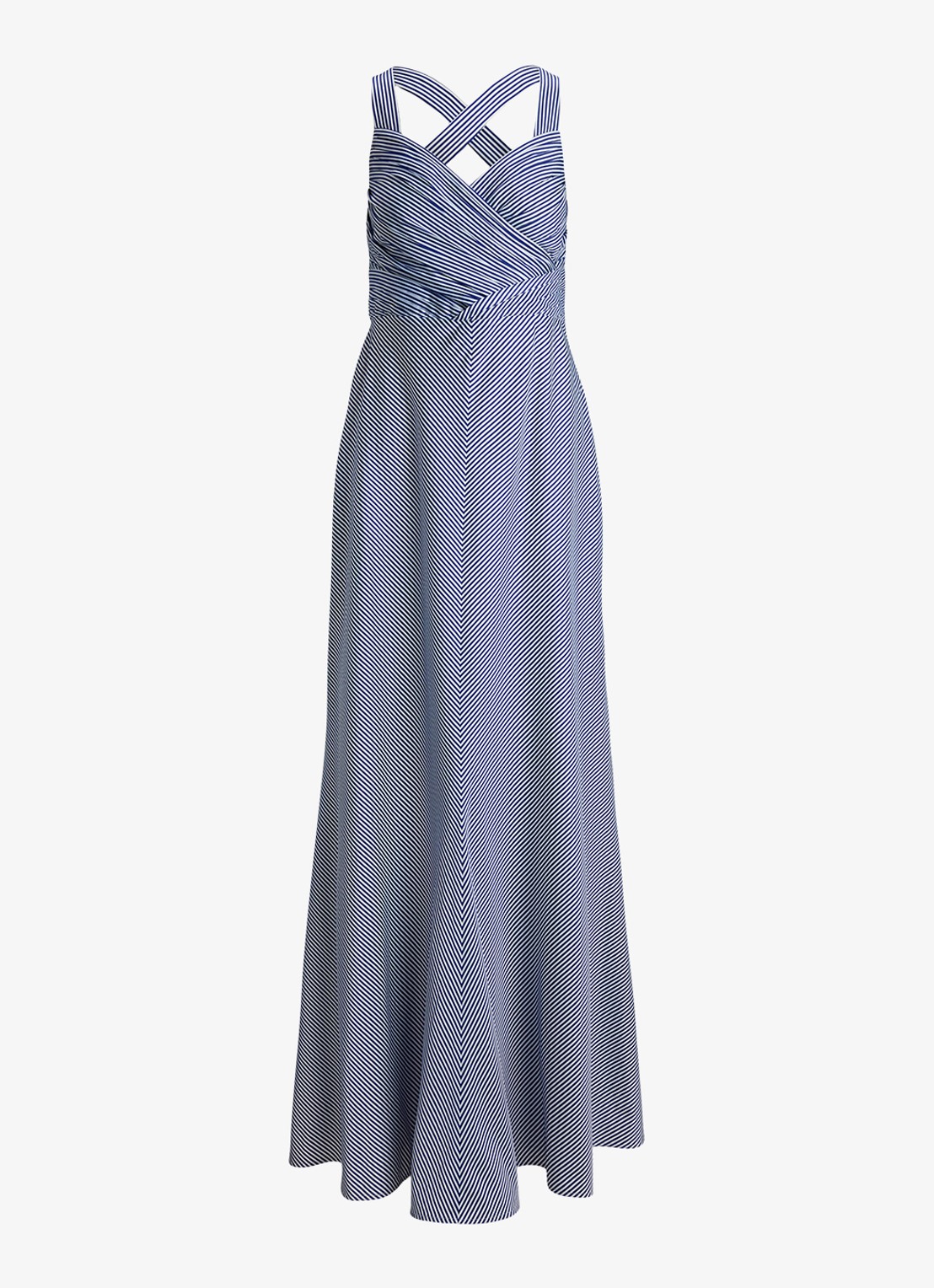 Ralph Lauren Maxi jurk met streepprint - voorkant 2 blue/white / blauw