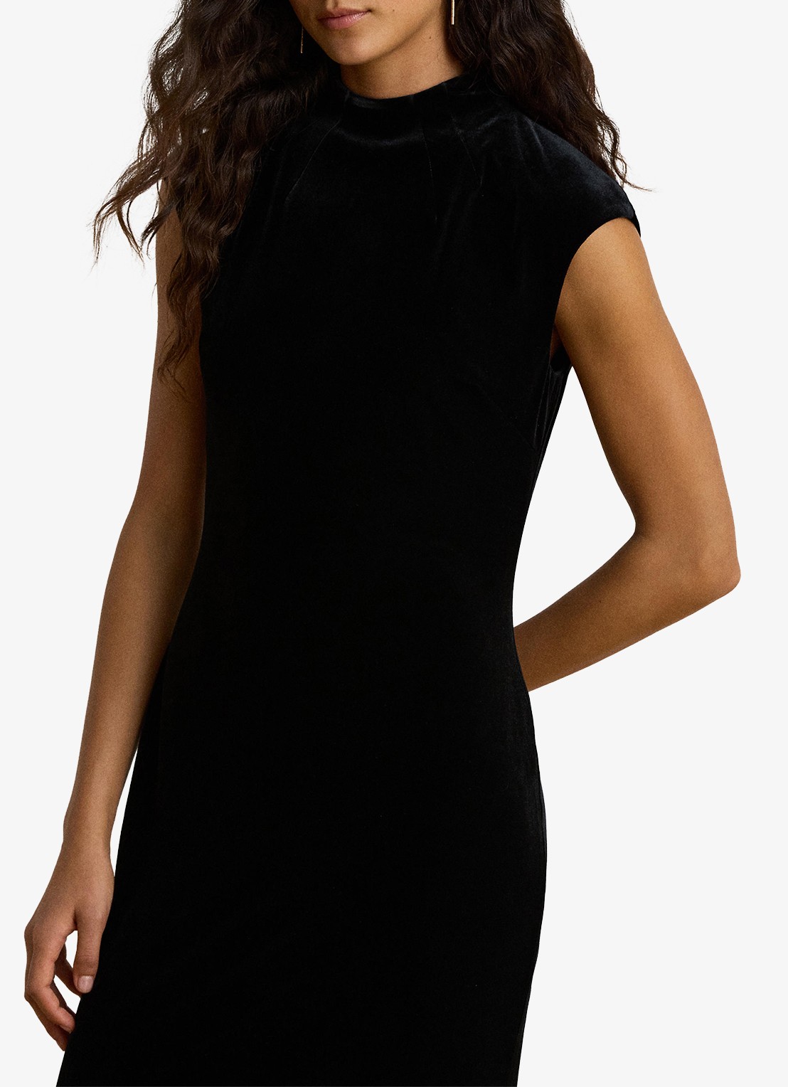 Ralph Lauren Maxi jurk van fluweel met split - detail 3 black velvet