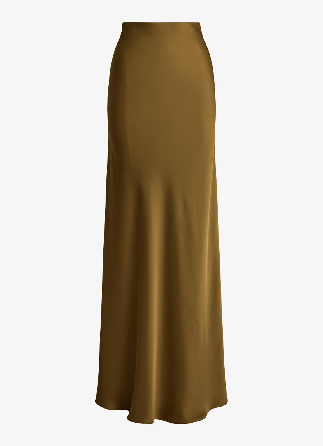 Ralph Lauren Maxi rok van satijn - voorkant tobacco bronze / bruin