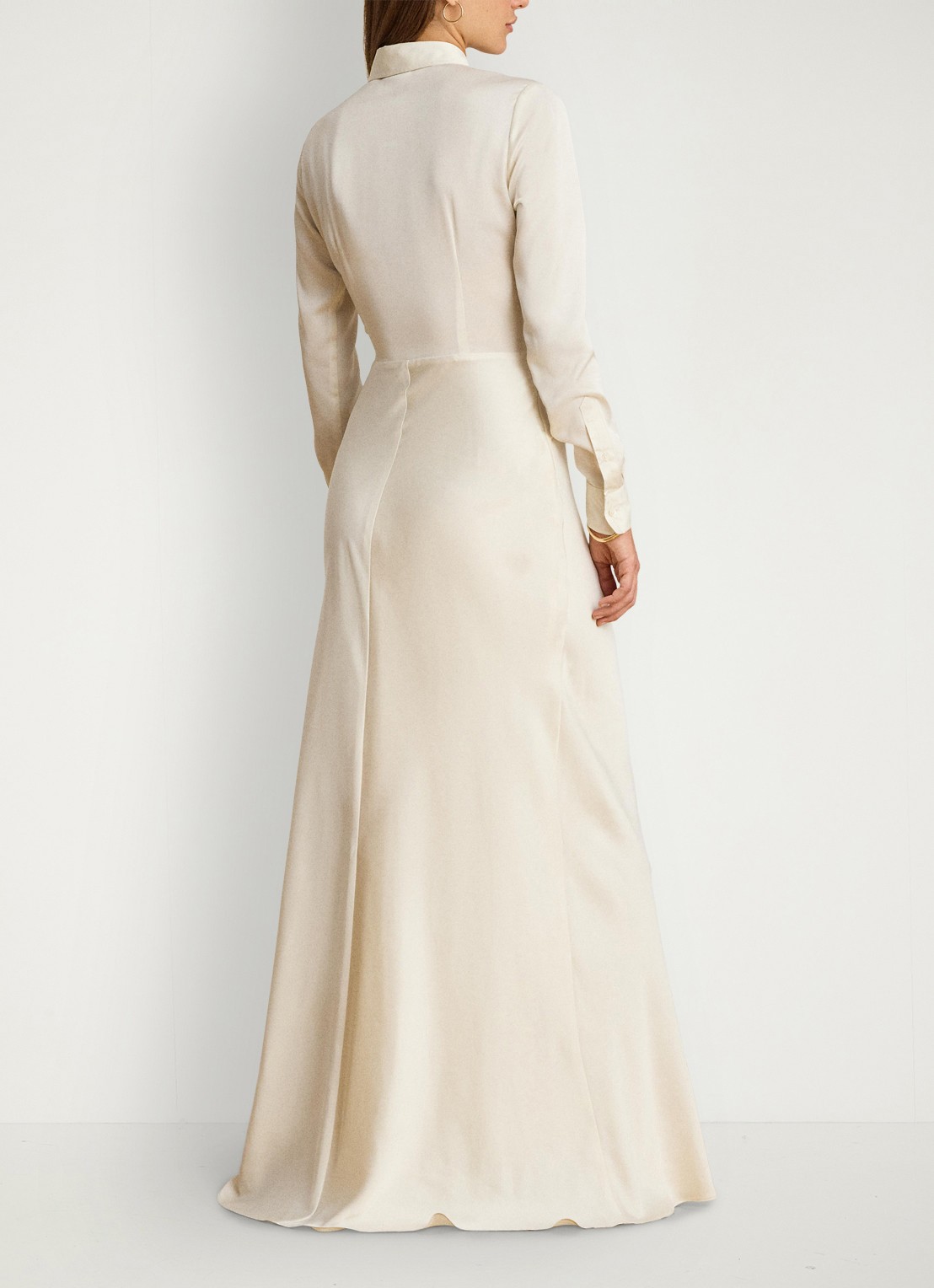 Ralph Lauren Maxi tuniekjurk met plooidetail - achterkant 5 mascarpone crème / crème