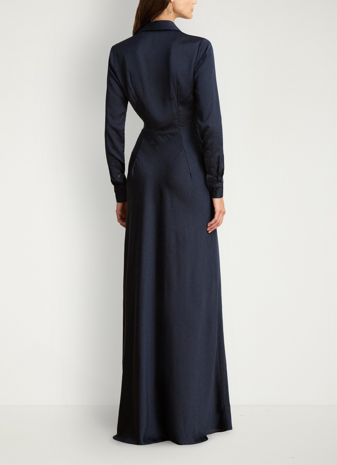 Ralph Lauren Maxi tuniekjurk met plooidetail - achterkant 4 lauren navy / blauw