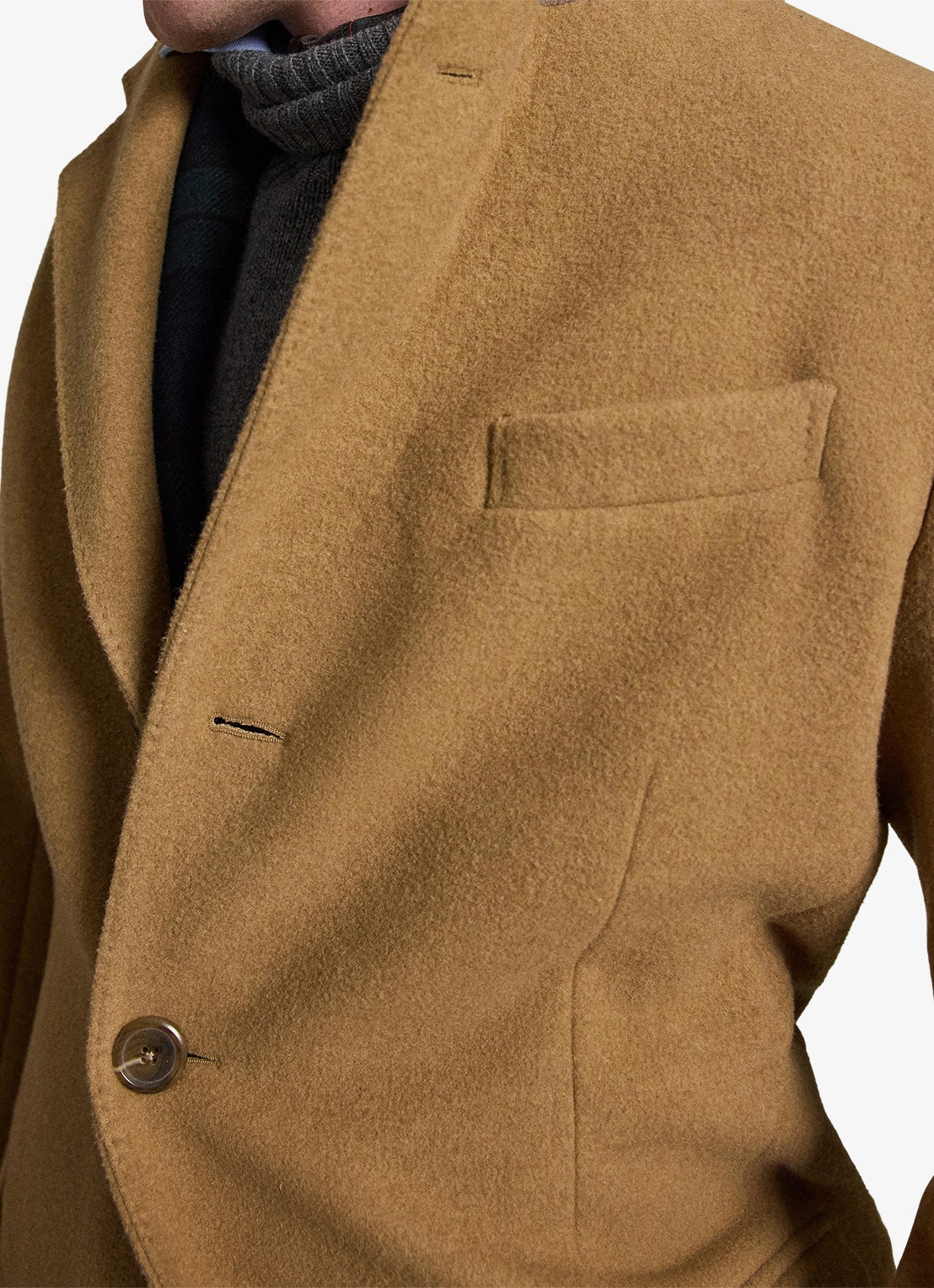 Ralph Lauren Melton mantel in wolblend met steekzakken - detail 3 camel / camel