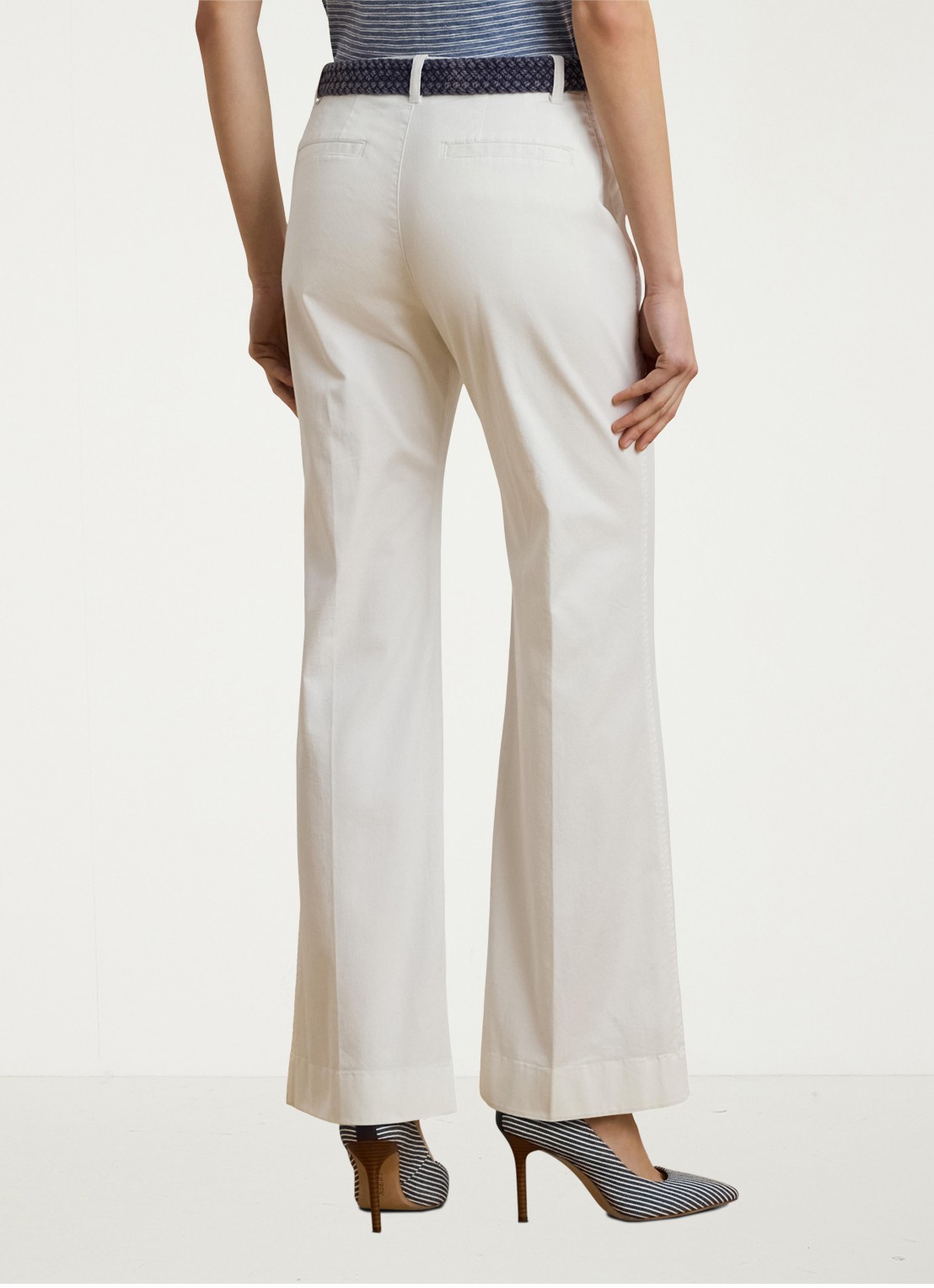 Ralph Lauren Mid waist flared fit broek met steekzakken - achterkant 5 wit