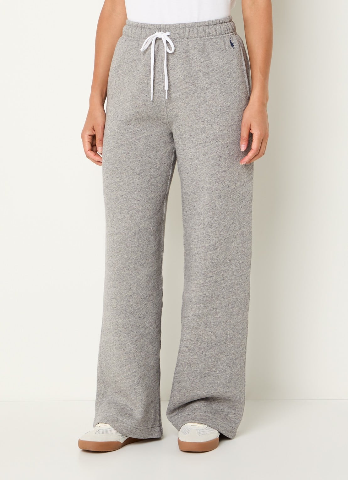 Ralph Lauren Mid waist loose fit joggingbroek met logoborduring - detail 3 middengrijs
