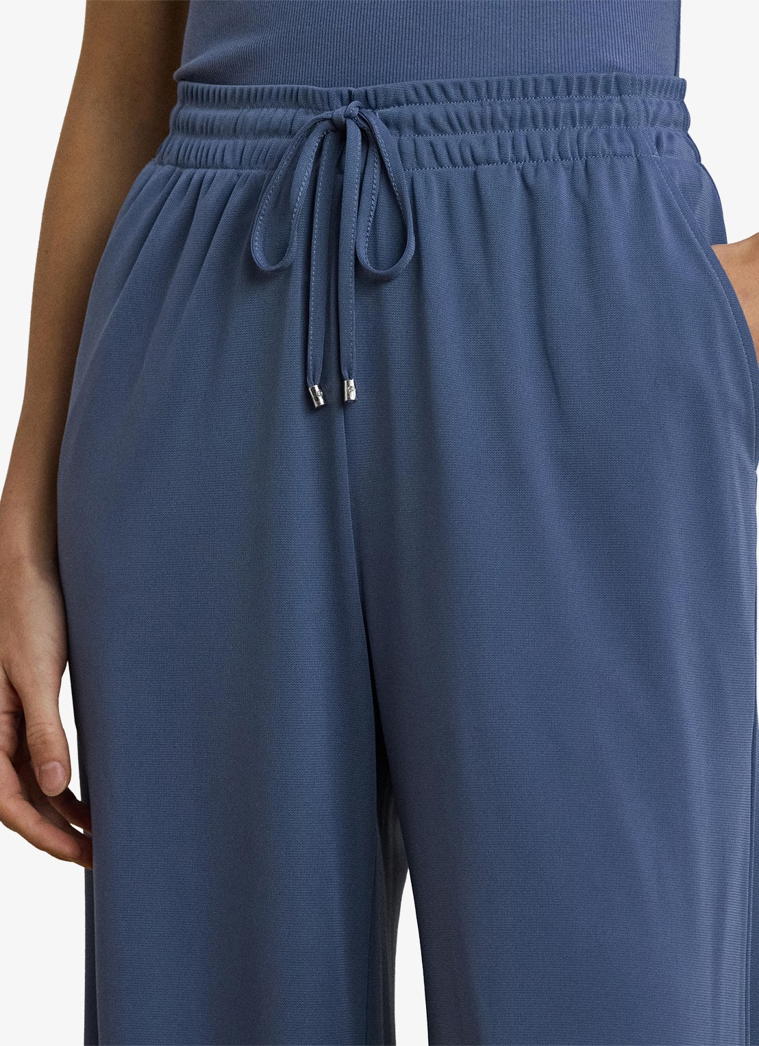 Ralph Lauren Mid waist wide fit broek met steekzakken - detail 4 blauw