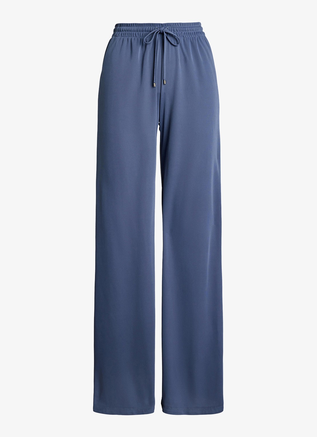 Ralph Lauren Mid waist wide fit broek met steekzakken - voorkant blauw