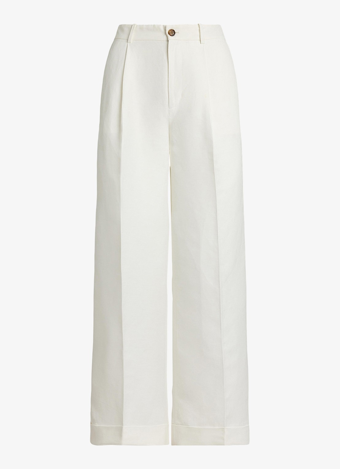 Ralph Lauren Mid waist wide fit broek met steekzakken - voorkant 2 wit