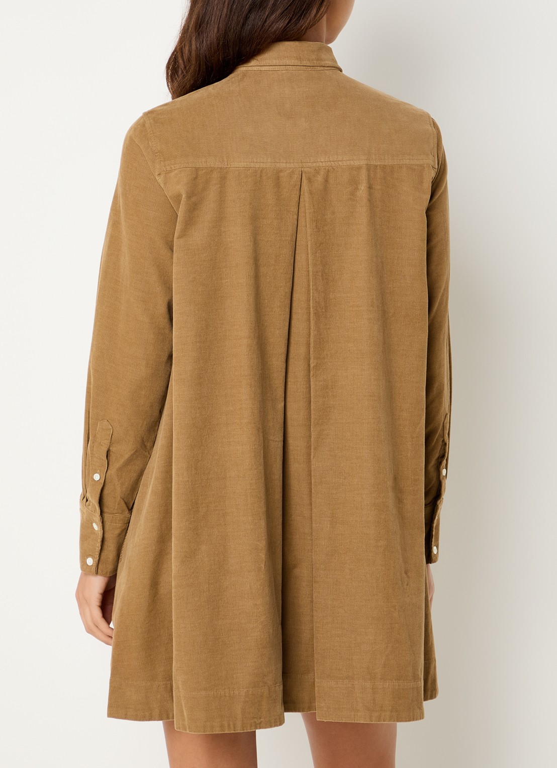 Ralph Lauren Midi A-lijn jurk van corduroy met logoborduring - achterkant 4 oranje