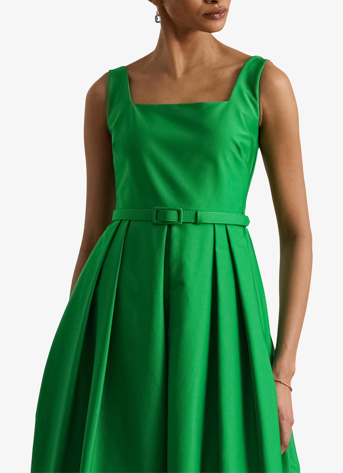 Ralph Lauren Midi jurk met ceintuur en steekzakken - detail 4 stem / groen