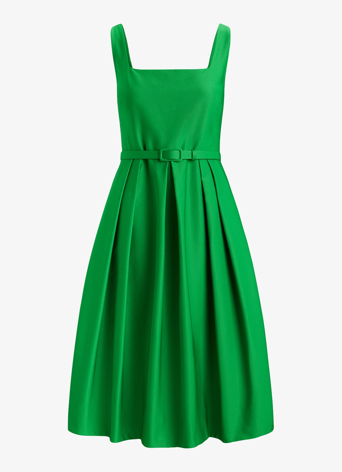 Ralph Lauren Midi jurk met ceintuur en steekzakken - voorkant 5 stem / groen