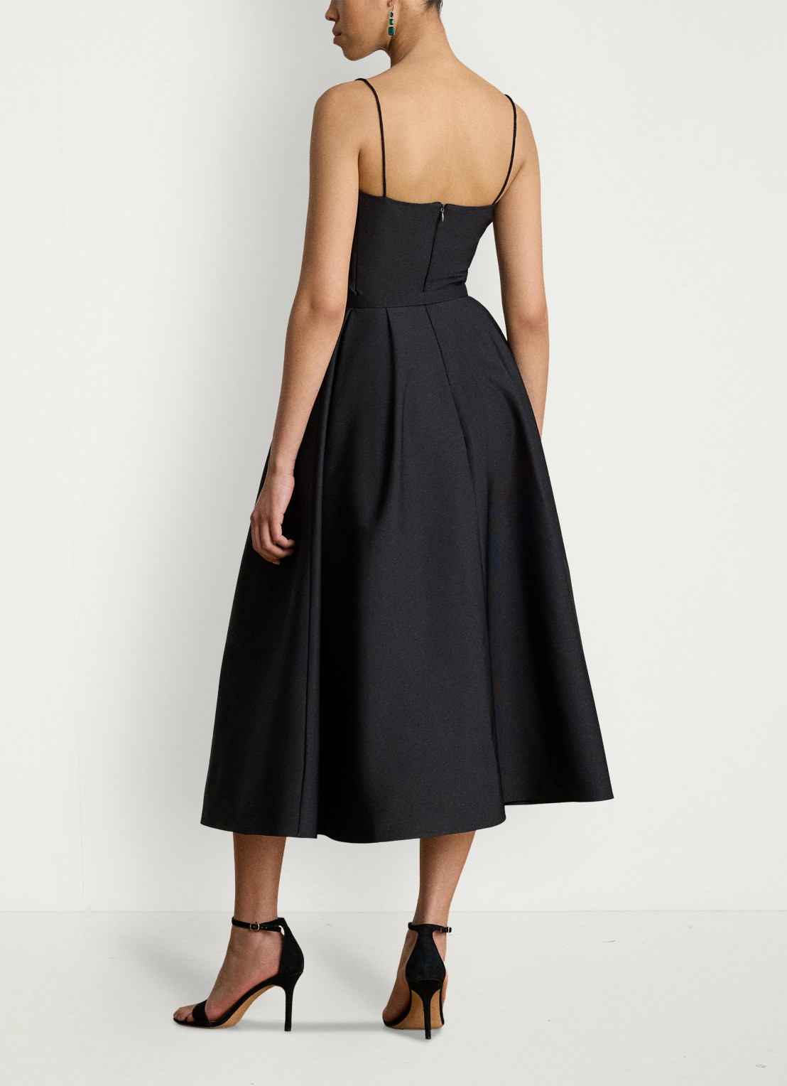Ralph Lauren Midi jurk met ceintuur - achterkant 5 zwart