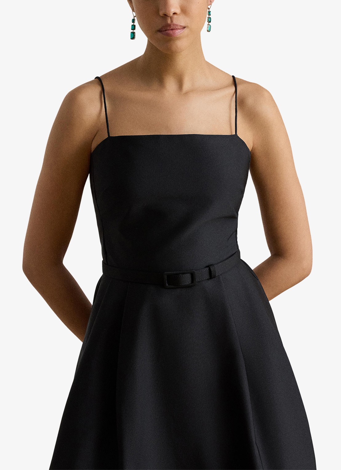 Ralph Lauren Midi jurk met ceintuur - detail 4 zwart