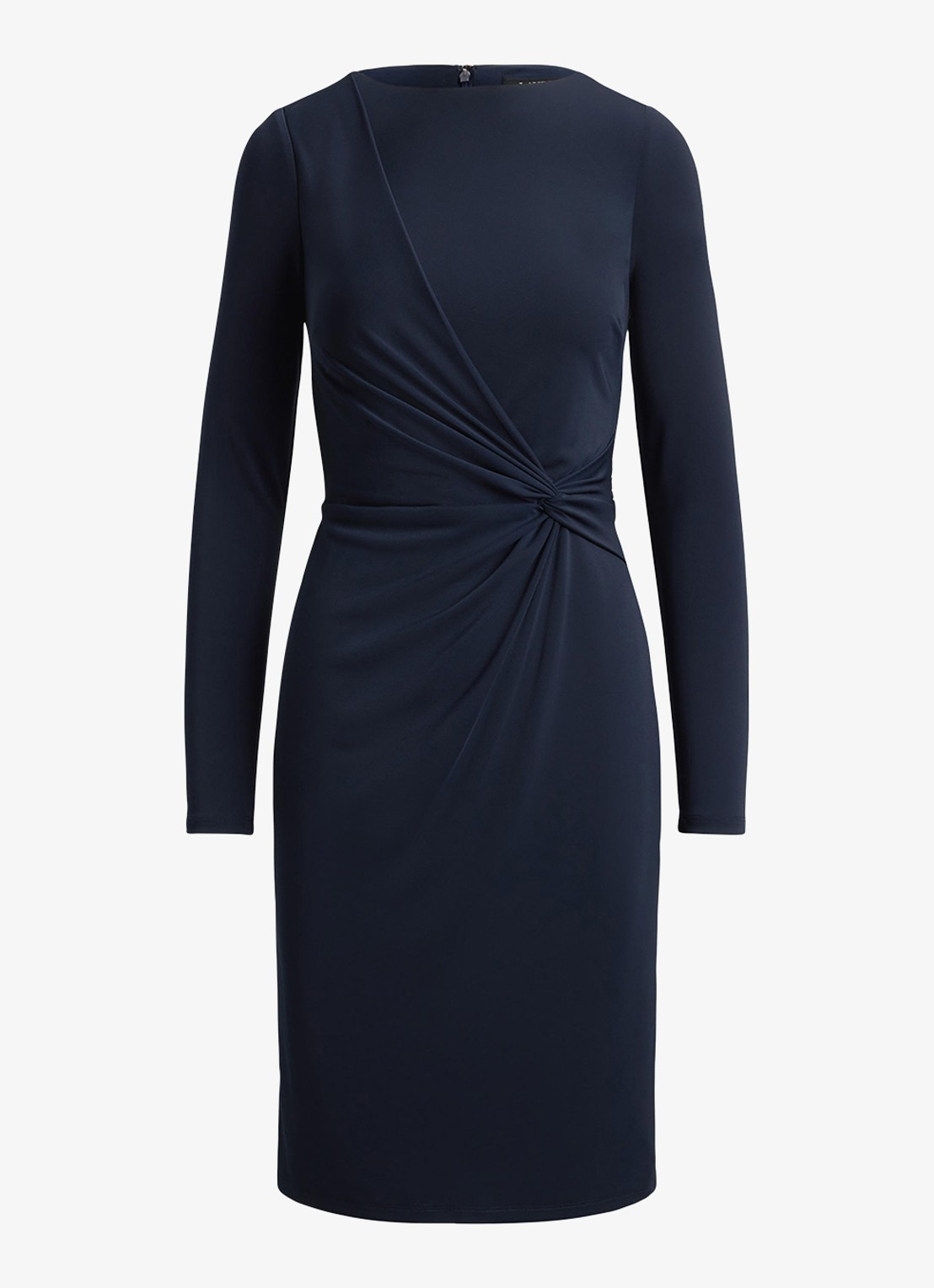 Ralph Lauren Midi jurk met geknoopt detail - voorkant blauw