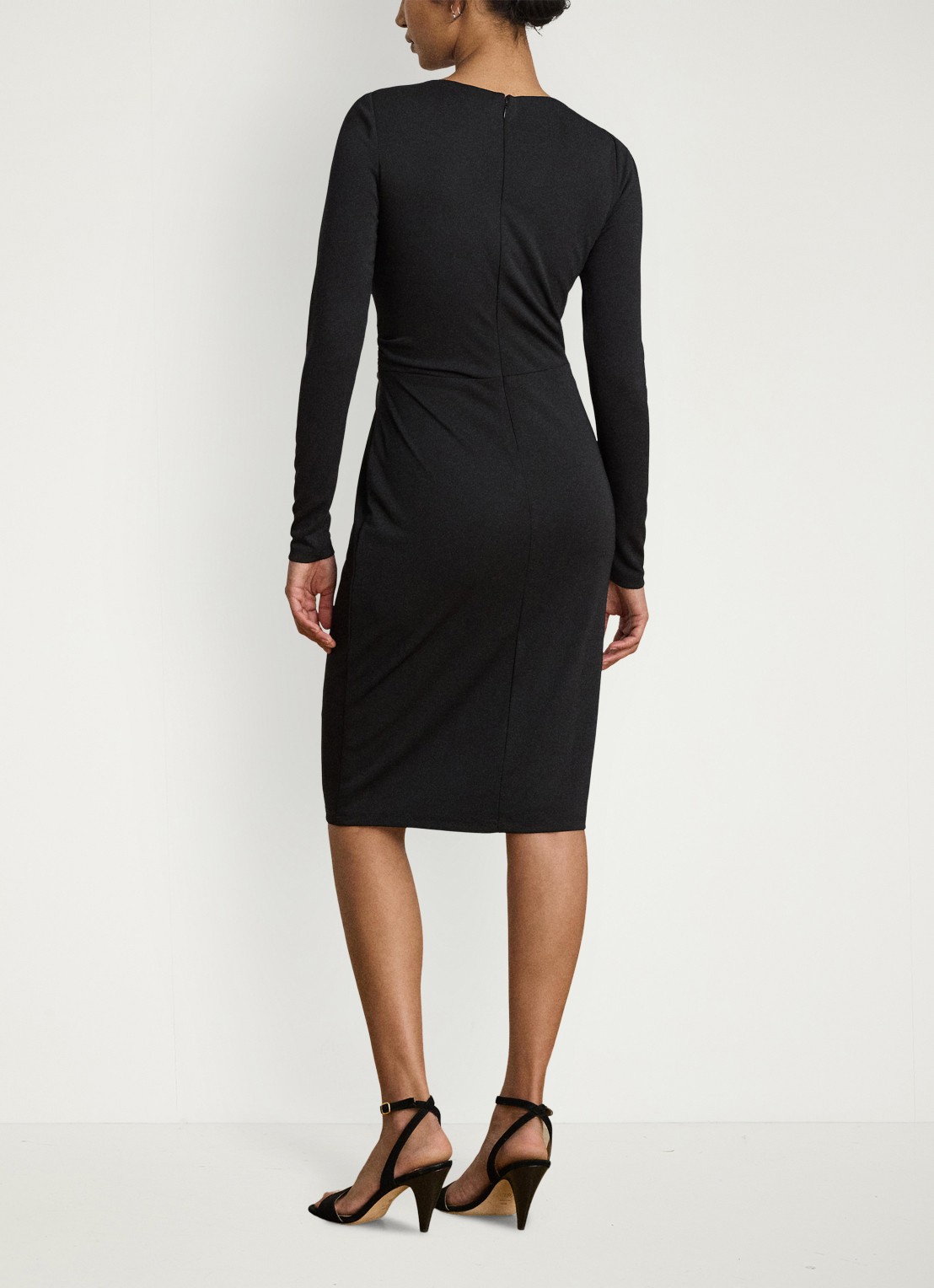 Ralph Lauren Midi jurk met geknoopt detail - achterkant zwart