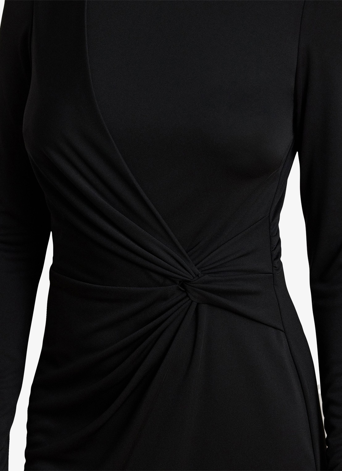 Ralph Lauren Midi jurk met geknoopt detail - detail 2 zwart