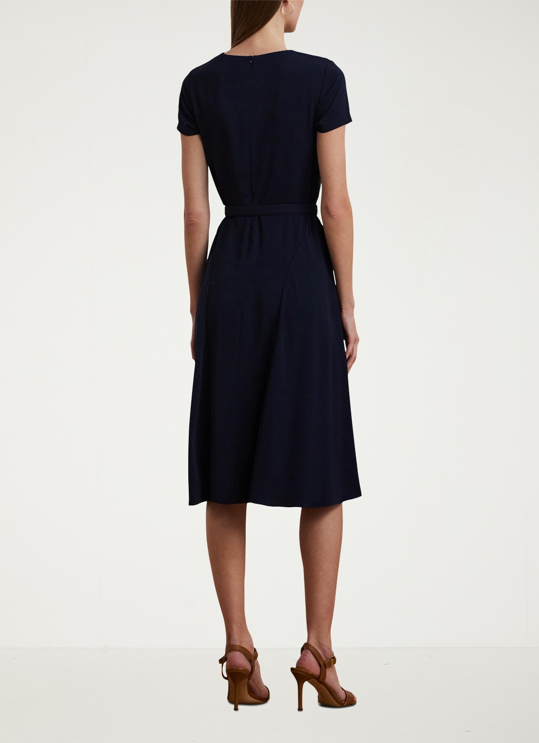 Ralph Lauren Midi jurk met gesp - achterkant donkerblauw
