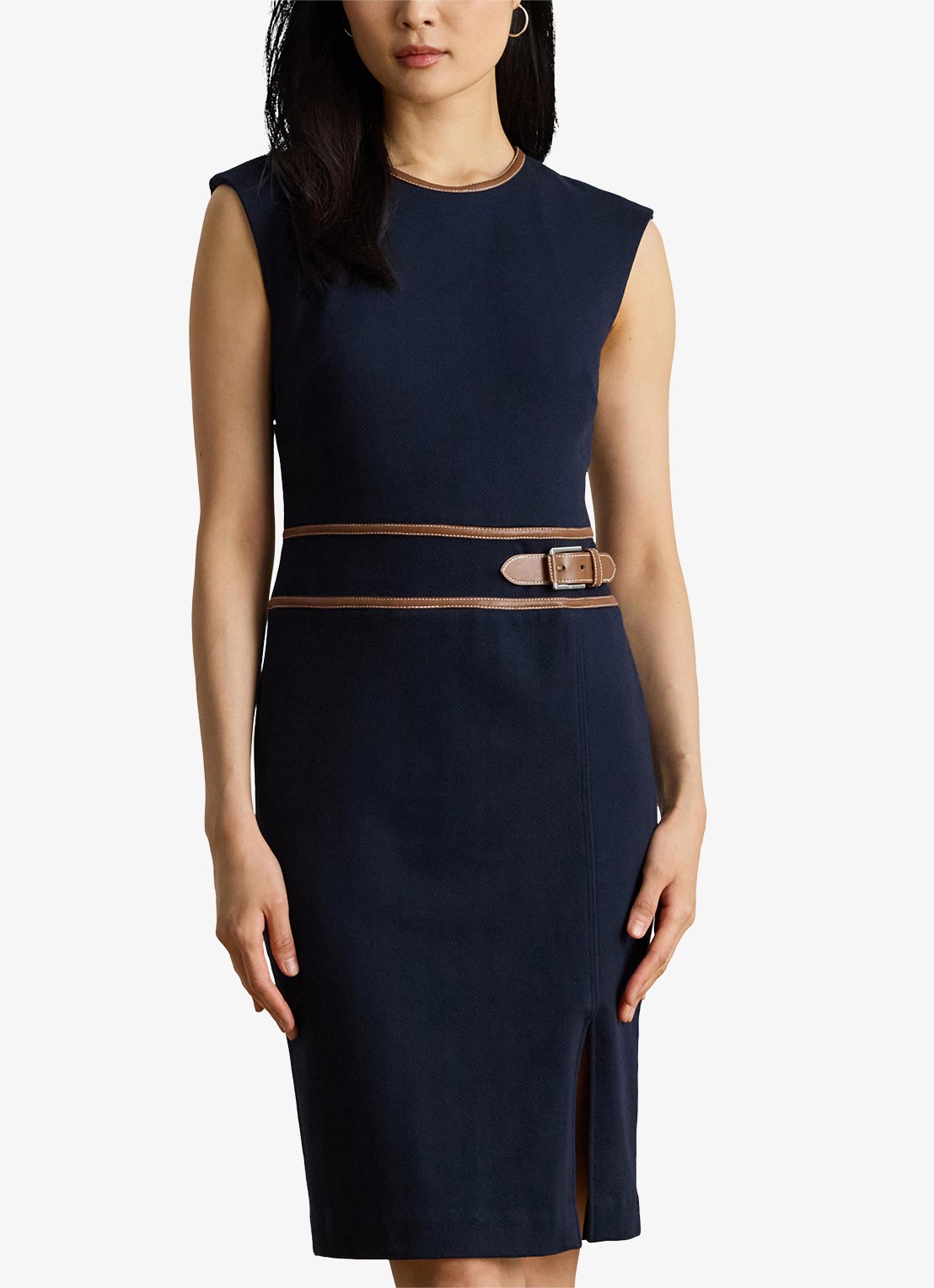 Ralph Lauren Midi jurk met gespdetail - detail 3 lauren navy / donkerblauw