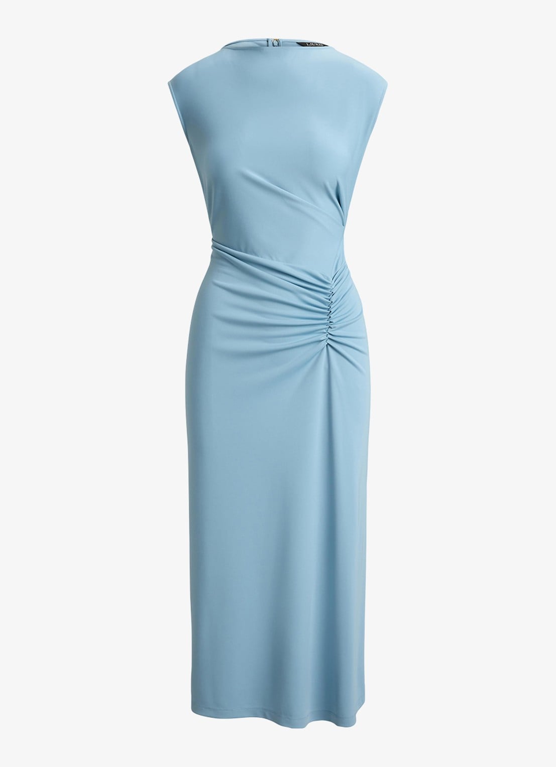 Ralph Lauren Midi jurk met plooidetail - voorkant 2 blue note-2lsm