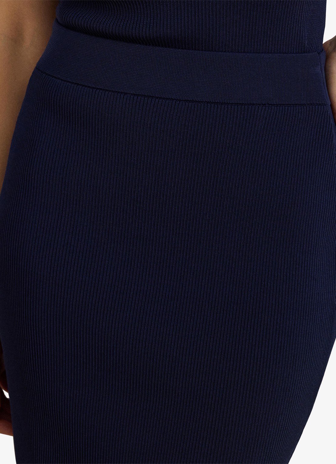 Ralph Lauren Midi kokerrok met ribstructuur - detail 3 refined navy / blauw