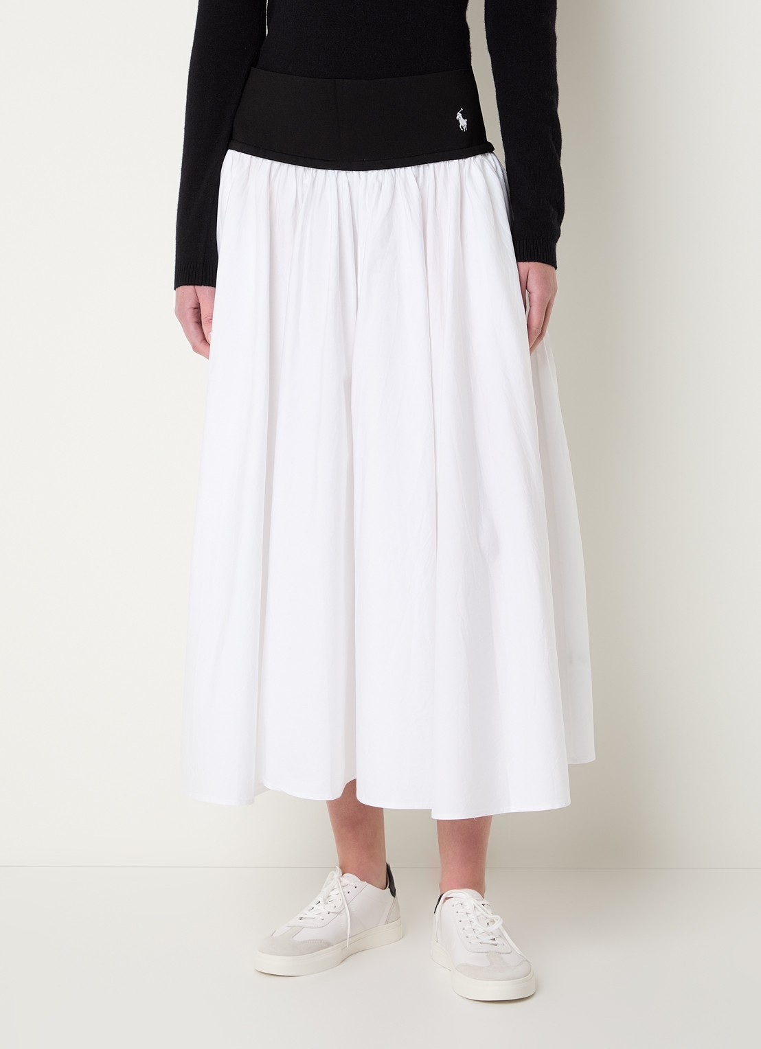 Ralph Lauren Midi rok met logo - detail 4 wit