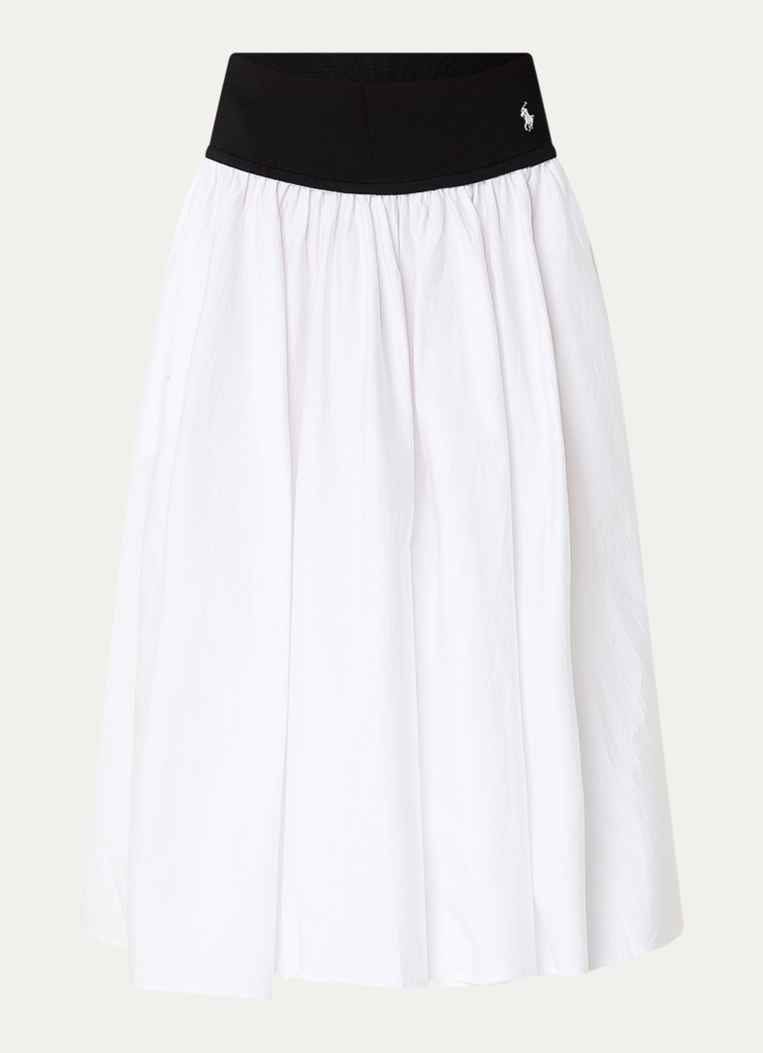 Ralph Lauren Midi rok met logo - voorkant 2 wit