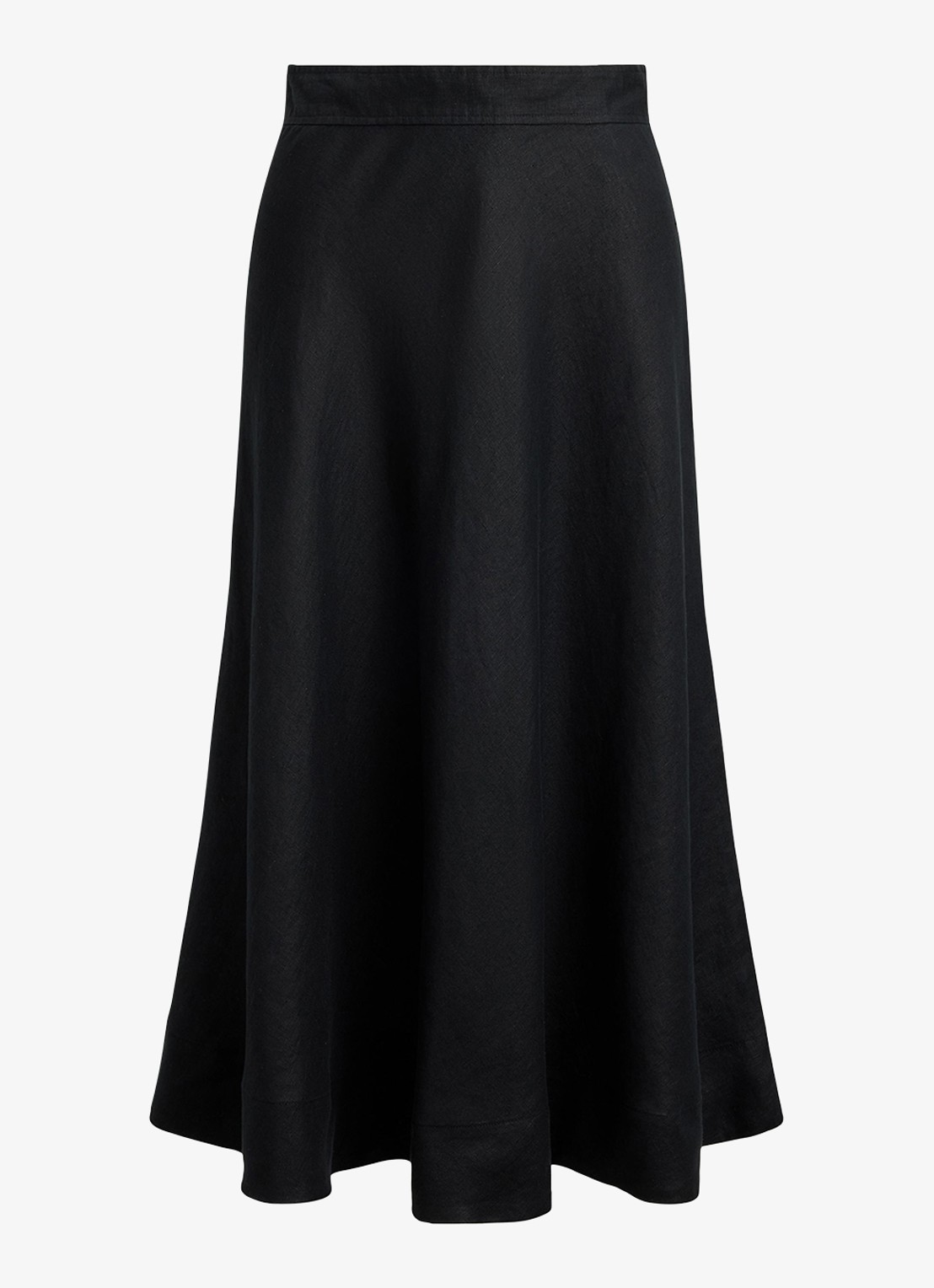 Ralph Lauren Midi rok met plooidetail - voorkant zwart