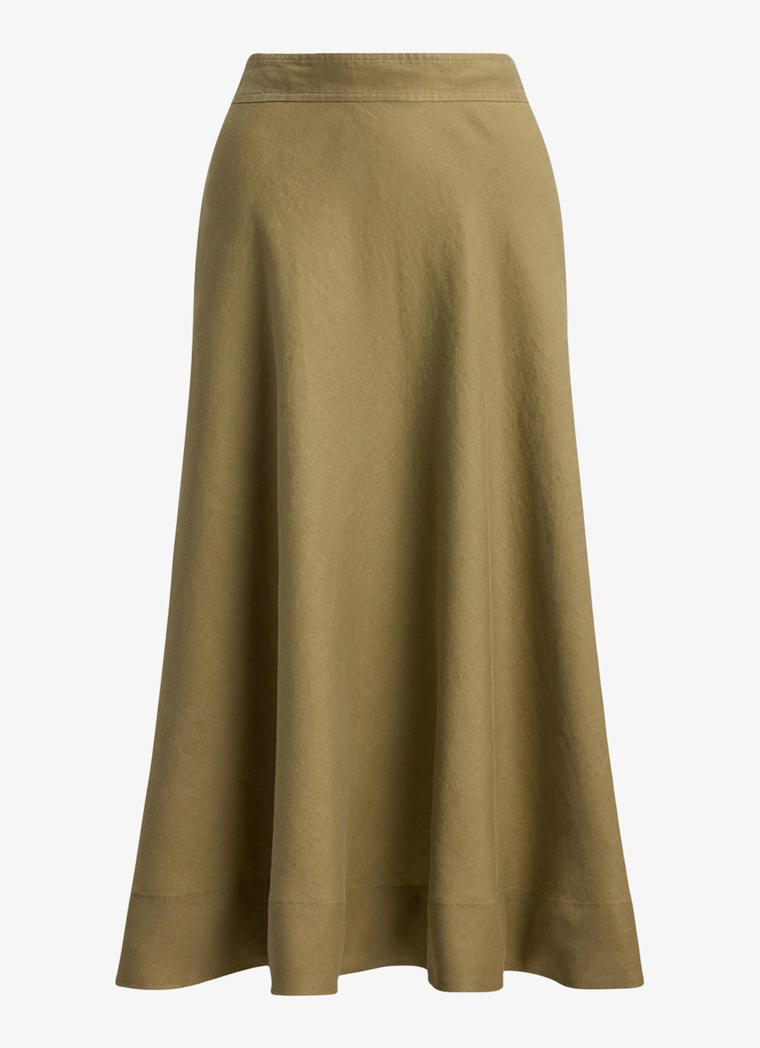 Ralph Lauren Midi rok met plooidetail - voorkant 4 light agave / groen