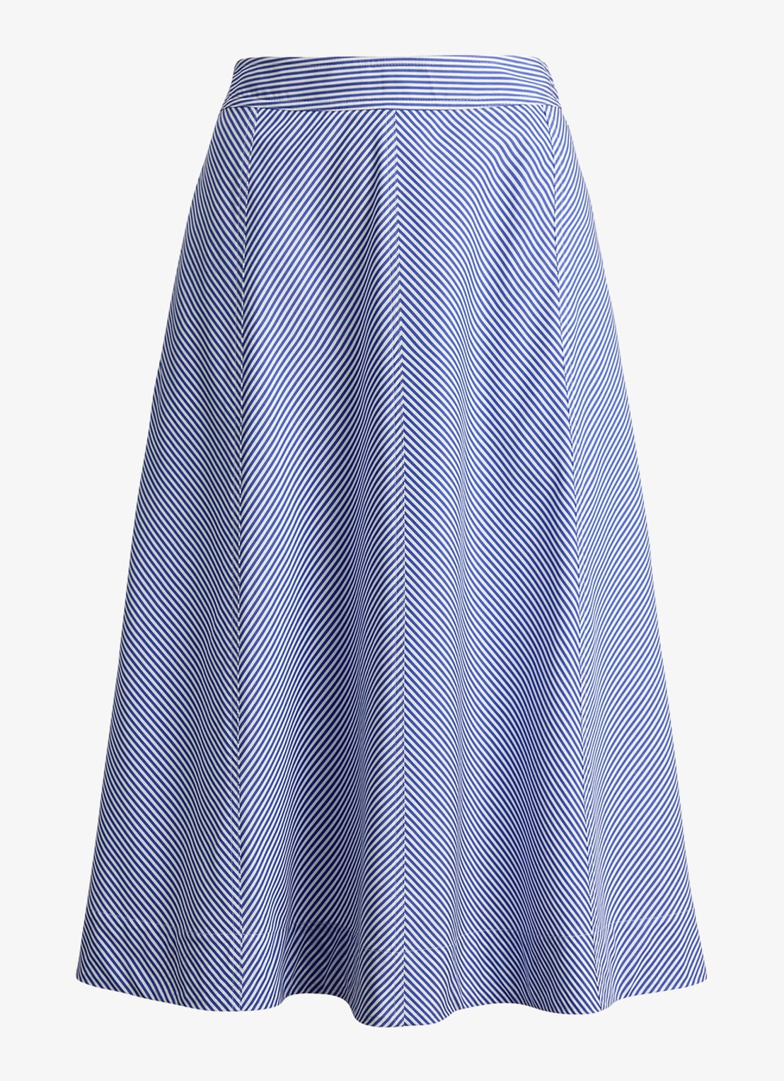 Ralph Lauren Midi rok met streepprint met steekzakken - voorkant 3 blue / blauw