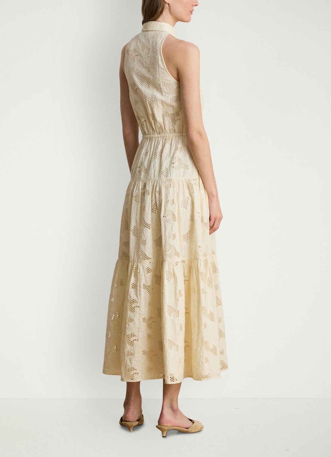 Ralph Lauren Midi tuniekjurk met broderie - achterkant 5 creme