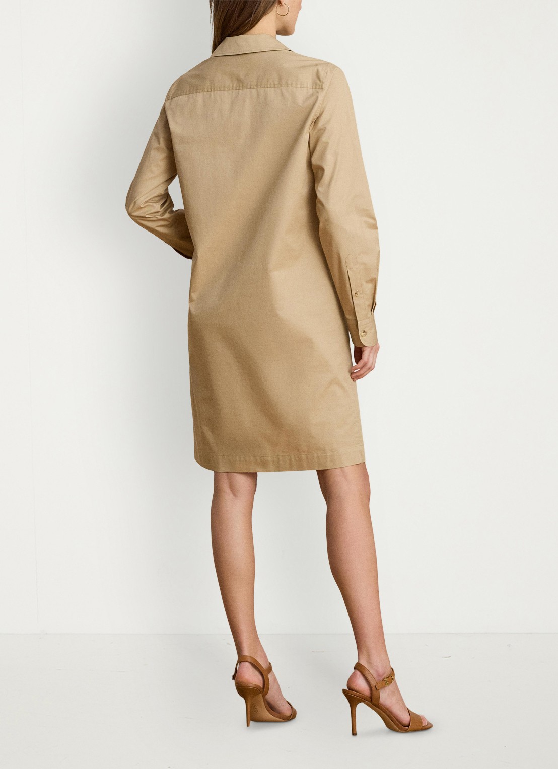 Ralph Lauren Mini tuniekjurk met opgestikte zakken - achterkant 3 birch tan / beige