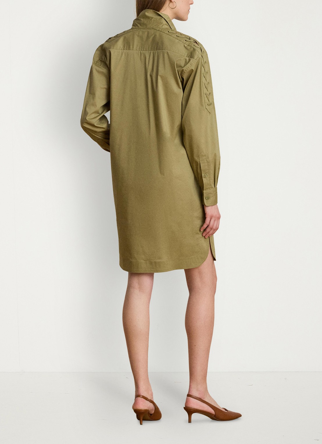 Ralph Lauren Mini tuniekjurk met opgestikte zakken - achterkant light agave / groen