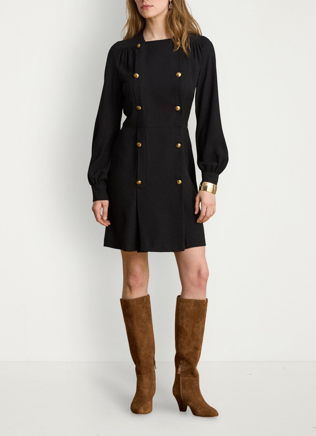 Ralph Lauren Mini tuniekjurk met sierknopen - voorkant 4 zwart