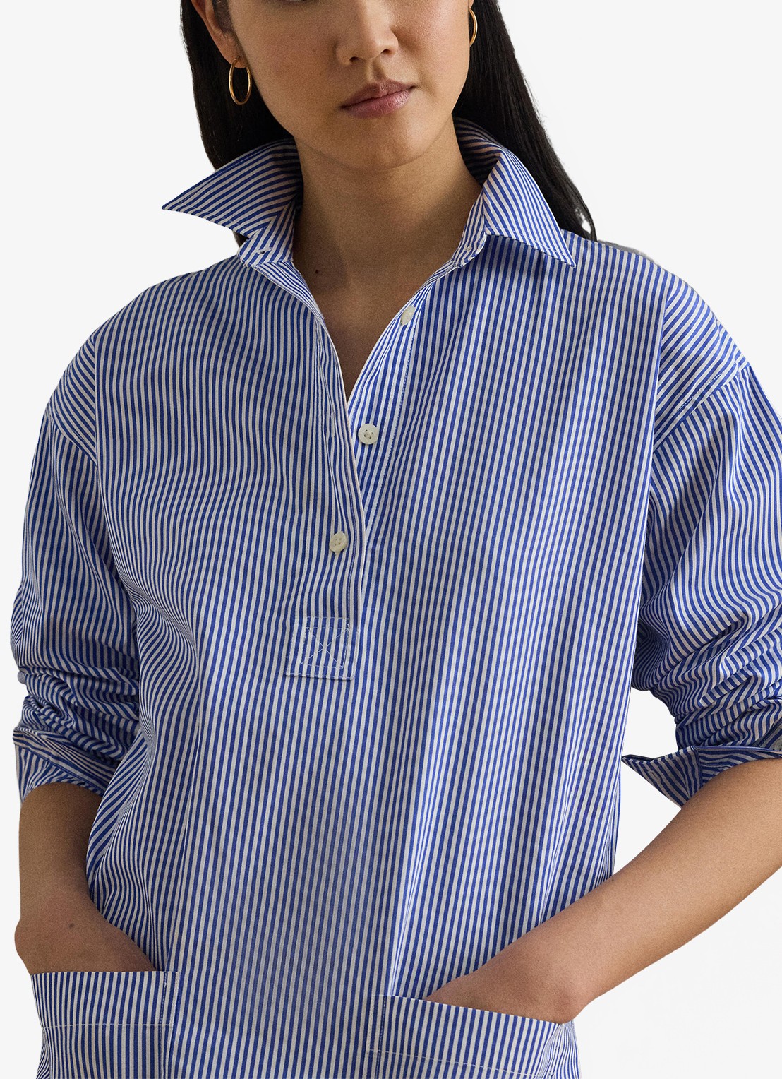 Ralph Lauren Mini tuniekjurk met streepprint - detail 5 blue white 2wdc / blauw