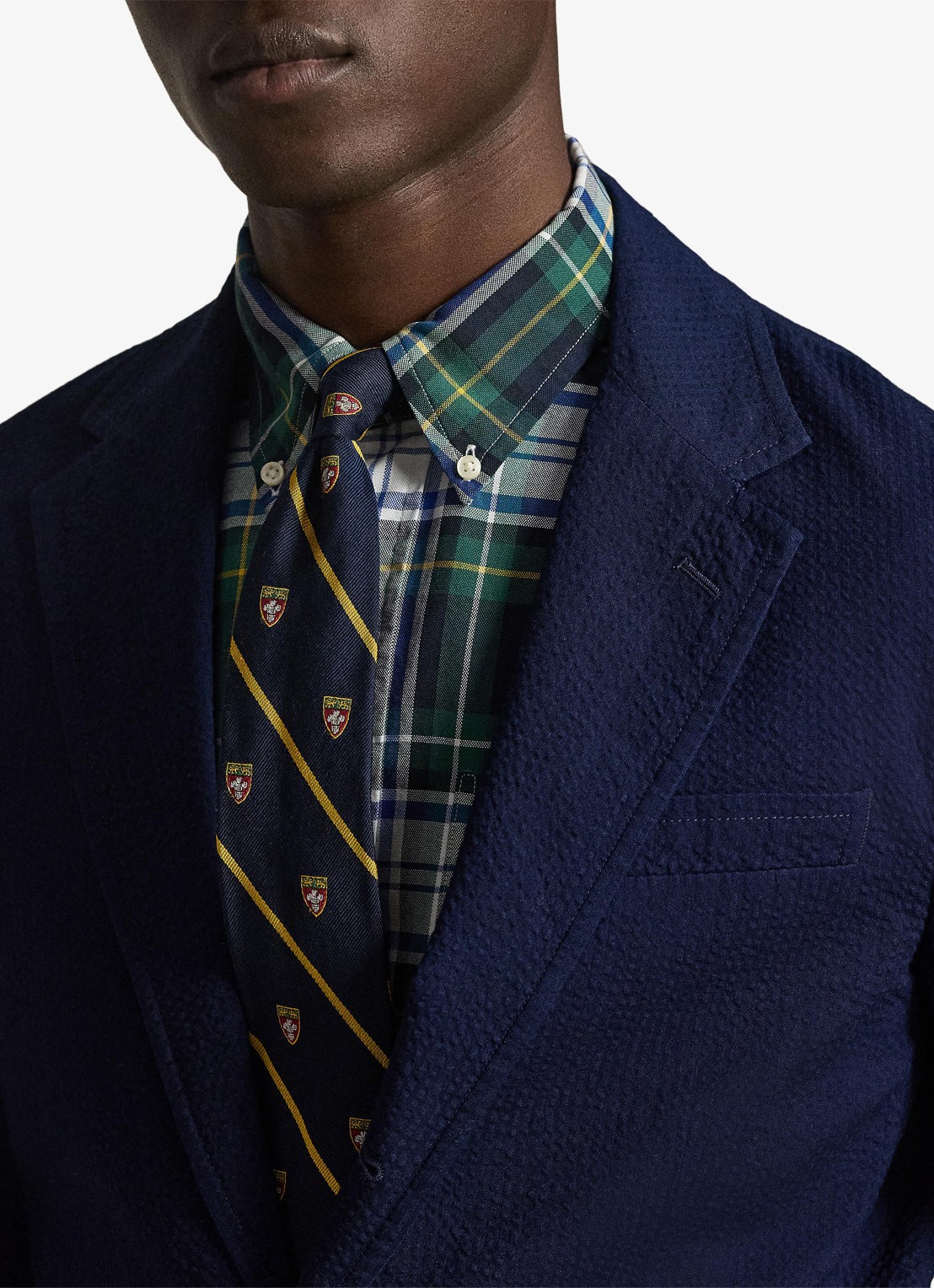 Ralph Lauren Modern fit colbert met ribstructuur en opgestikte zakken - detail 2 indigo