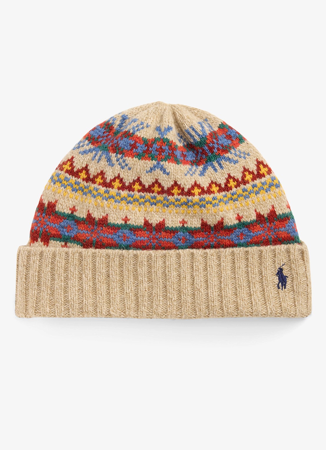 Ralph Lauren Muts met grafische print - voorkant tan multi-2wce / beige