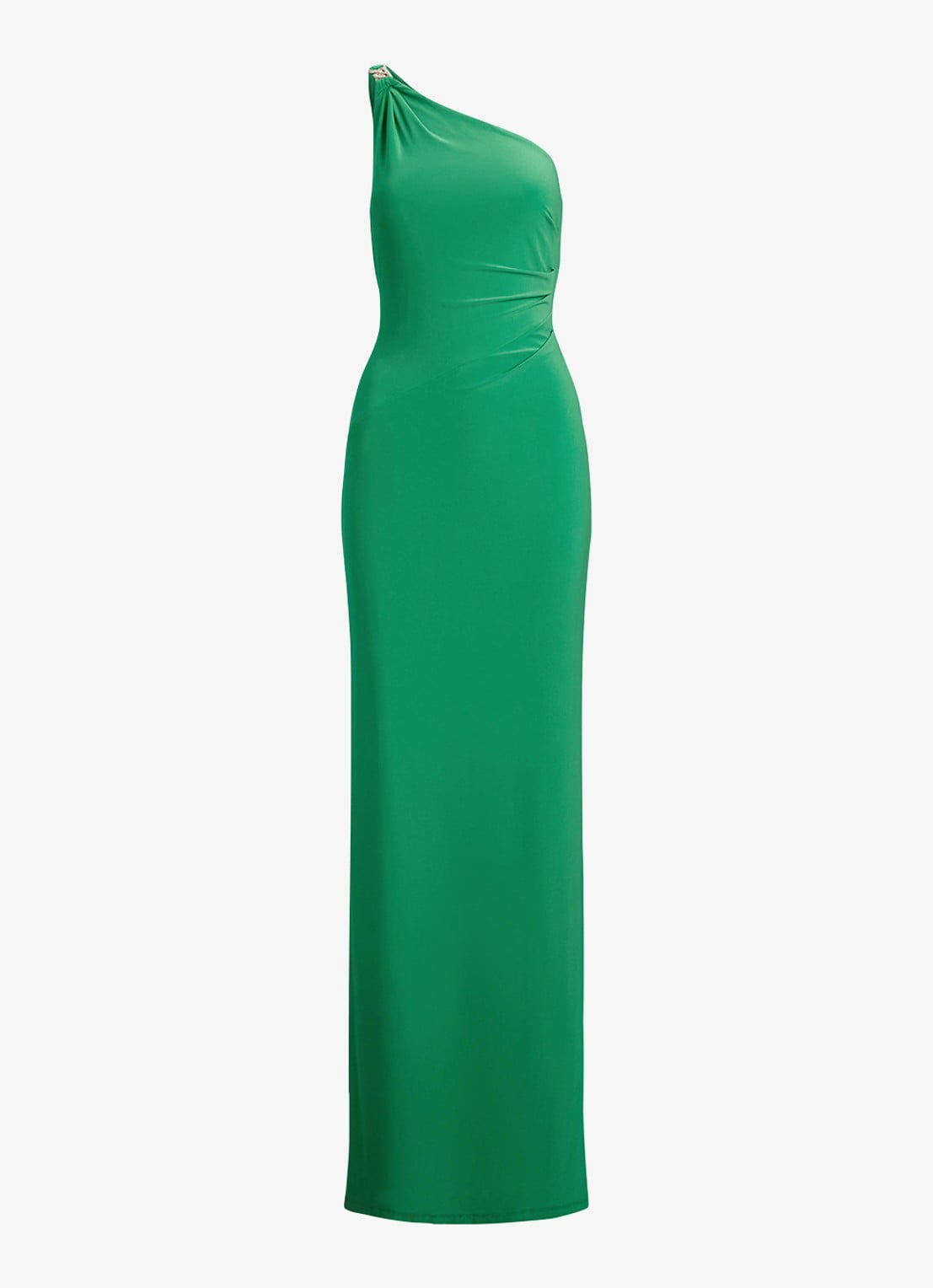 Ralph Lauren Off-shoulder maxi jurk met kettingdetail en split - voorkant 2 stem / groen