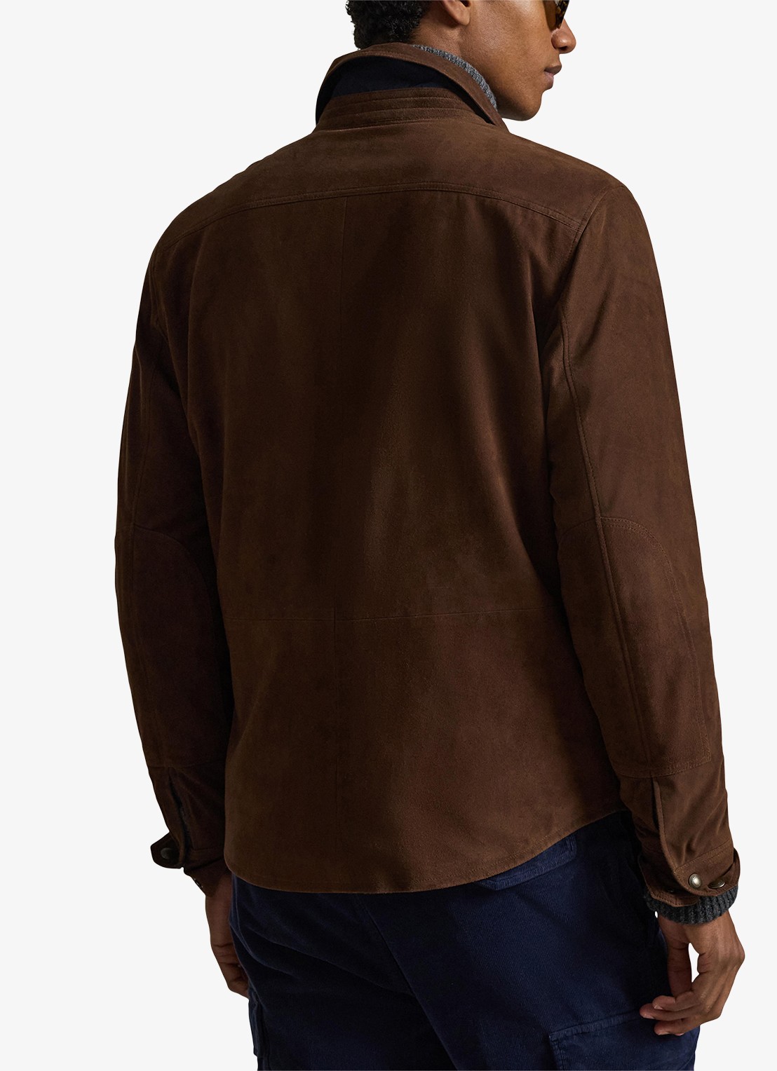 Ralph Lauren Omkeerbaar suède-tafetta overhemdjack - achterkant bruin
