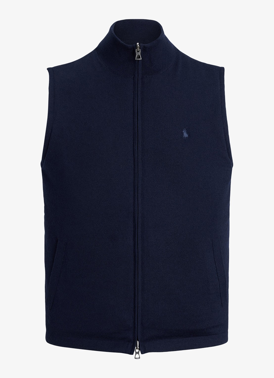 Ralph Lauren Omkeerbare bodywarmer in wolblend - voorkant 3 donkerblauw