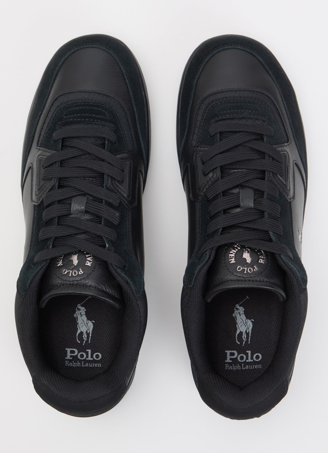 Ralph Lauren Open Masters sneaker van leer met logo - detail 4 zwart