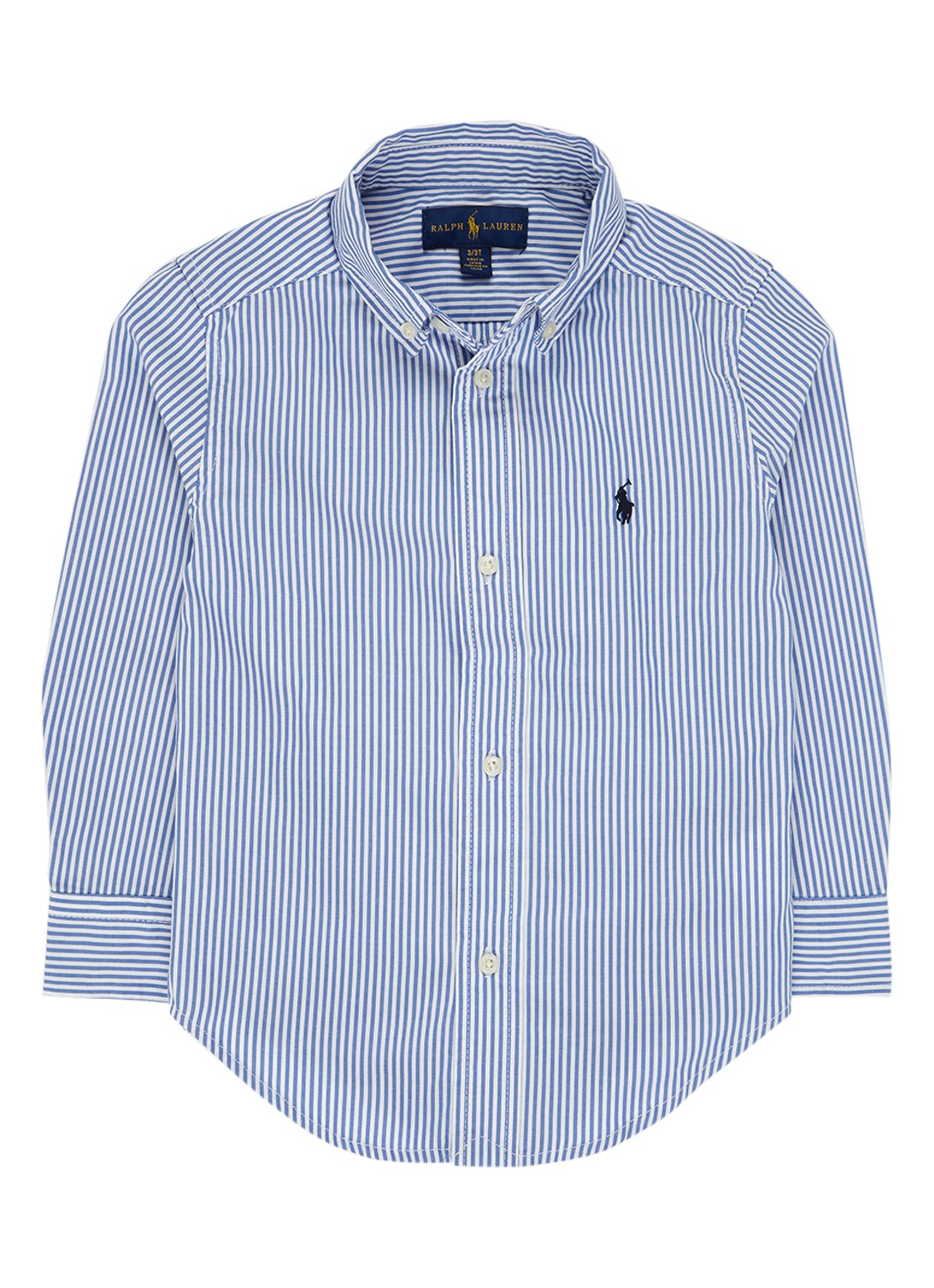 Ralph Lauren Overhemd met logoborduring - voorkant 2 blauw