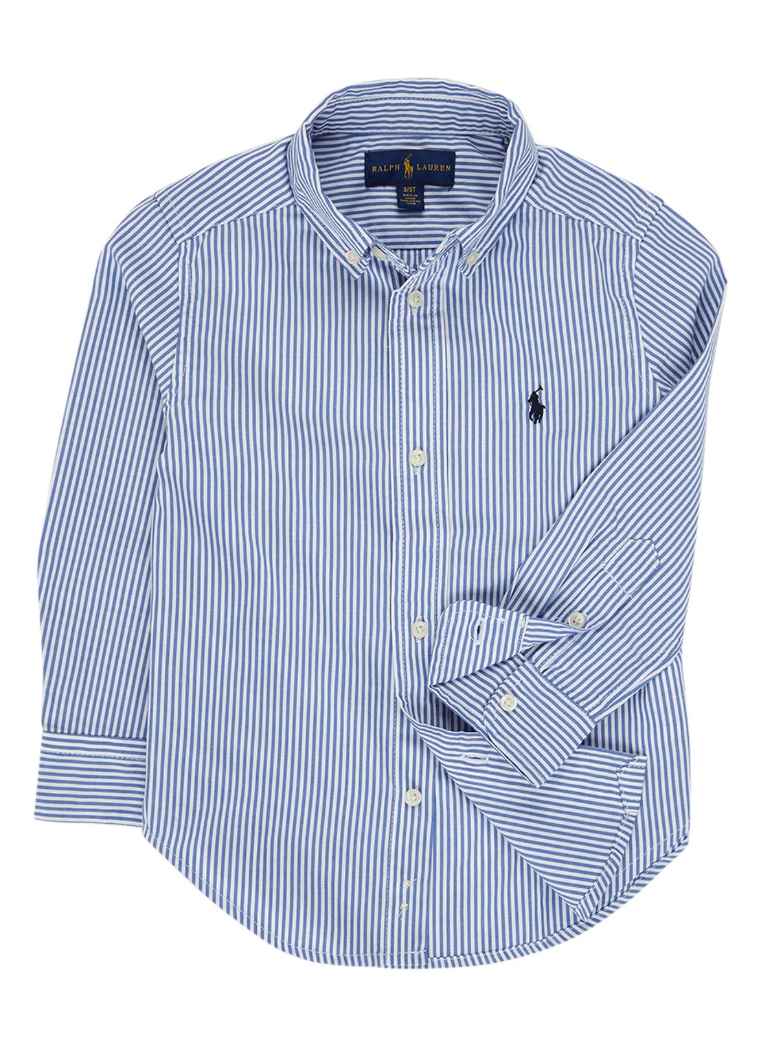 Ralph Lauren Overhemd met logoborduring - voorkant 3 blauw