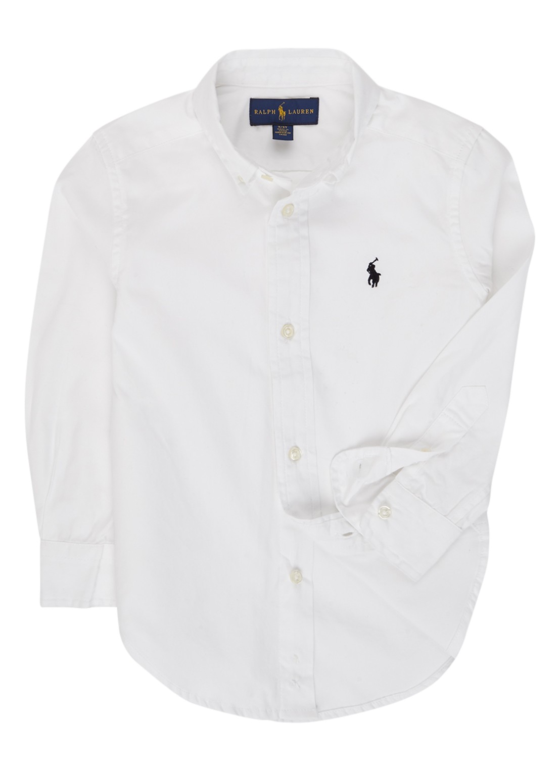 Ralph Lauren Overhemd met logoborduring - voorkant 3 wit