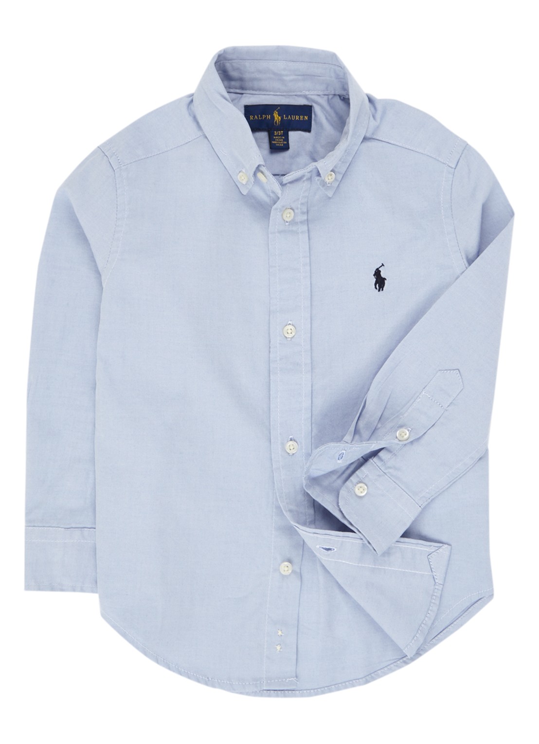 Ralph Lauren Overhemd met logoborduring - voorkant 3 lichtblauw