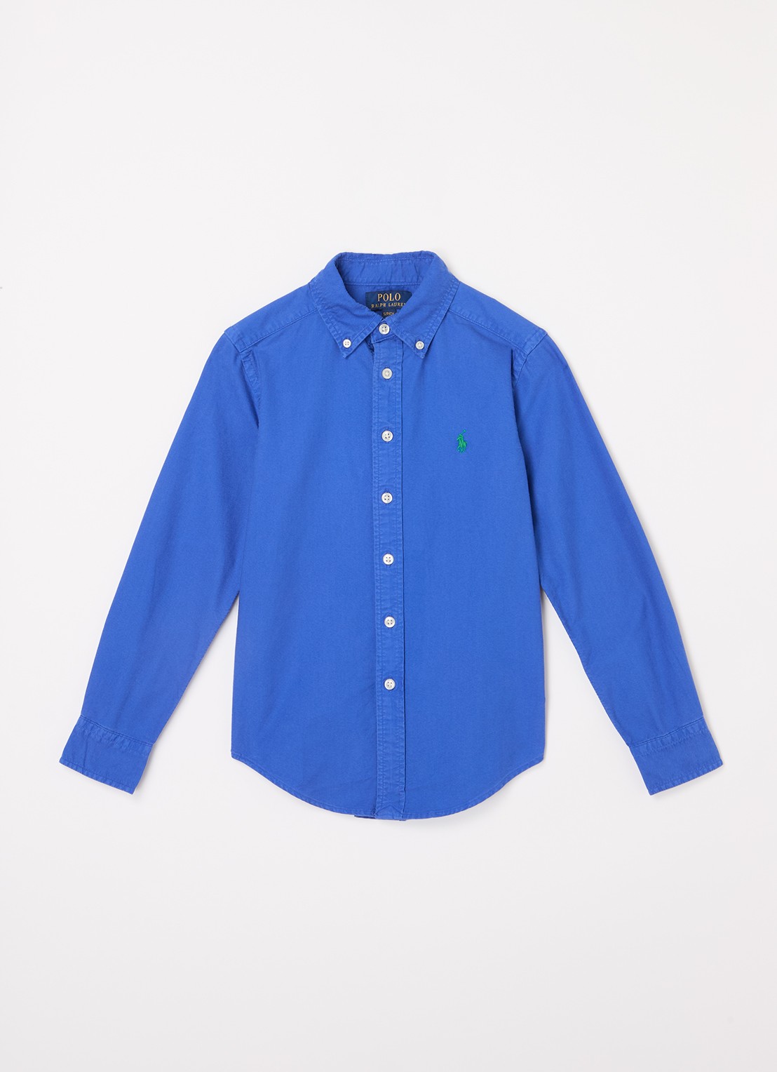Ralph Lauren Overhemd met logoborduring - voorkant royalblauw