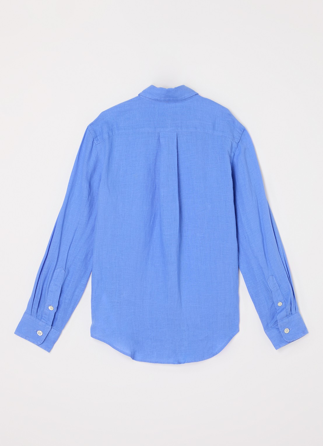 Ralph Lauren Overhemd met logoborduring - achterkant middenblauw