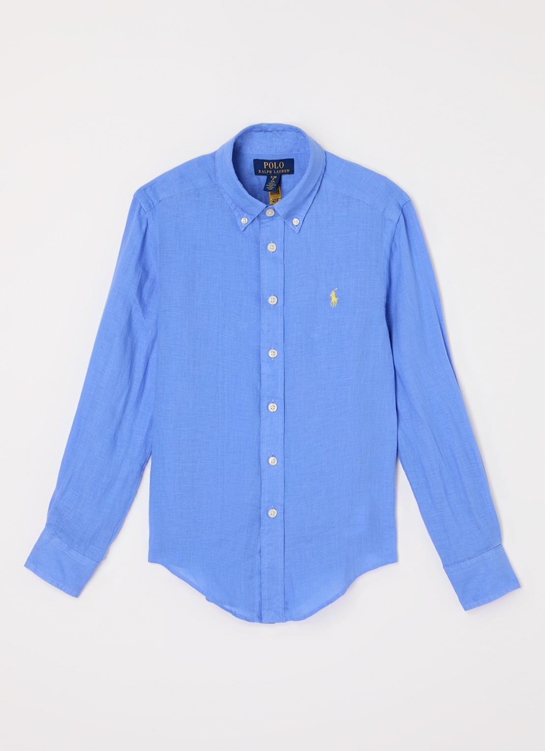 Ralph Lauren Overhemd met logoborduring - voorkant 2 middenblauw
