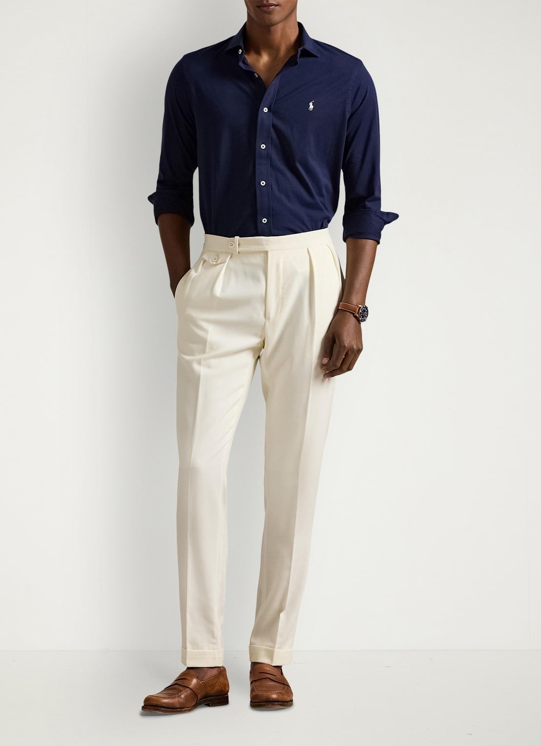 Ralph Lauren Overhemd met logoborduring - voorkant 3 cruise navy / donkerblauw