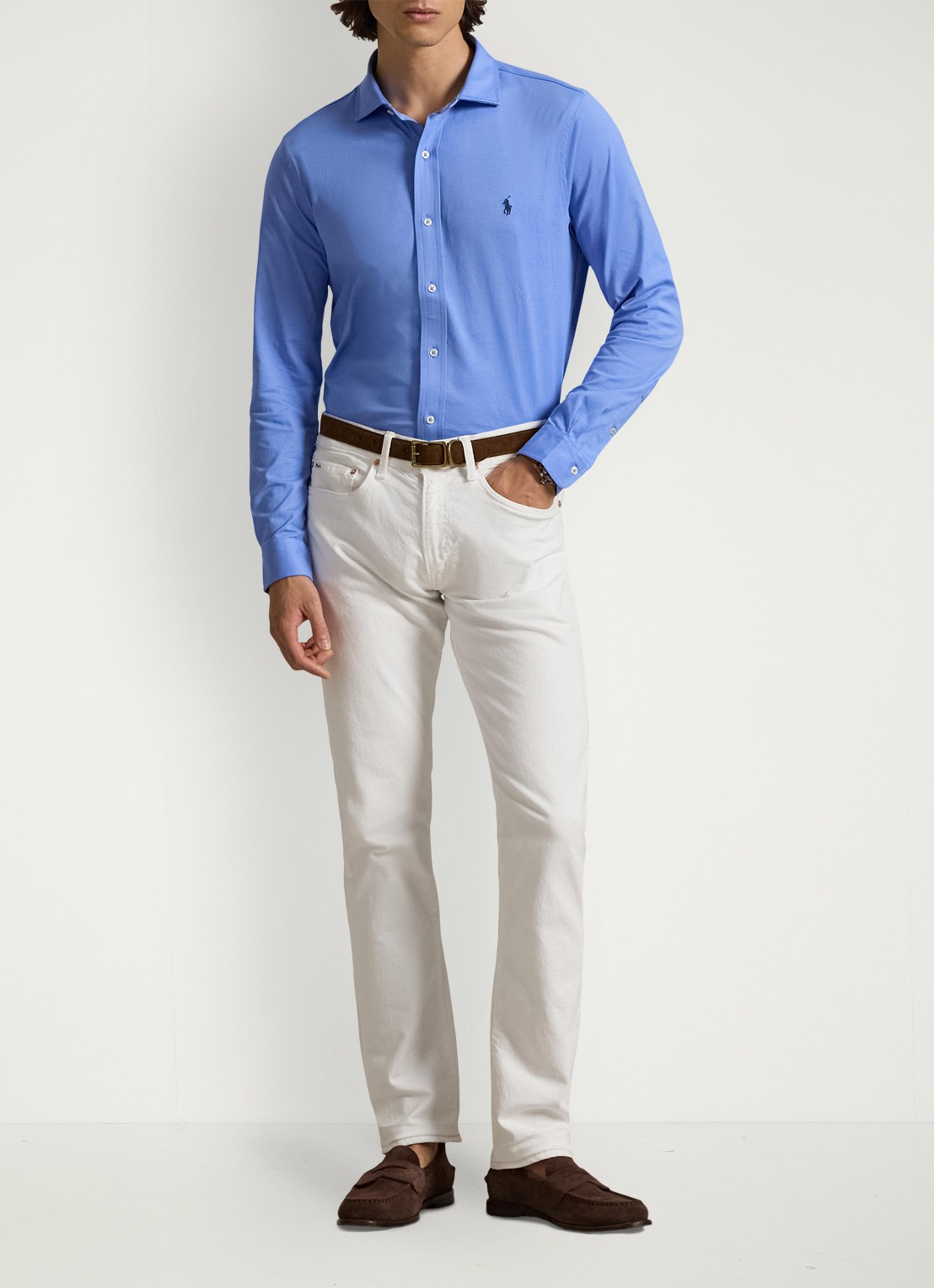 Ralph Lauren Overhemd met logoborduring - voorkant 5 harbor island blue-2wnz